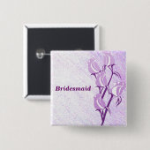 Paars Roos Bridesmaïde Button Pin (Voorkant /achterkant)