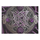 Paars Roos Celtic Knot Wrapping Paper Tafelkleed (Voorkant (Horizontaal))