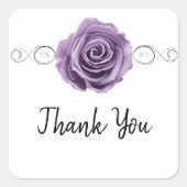 Paars Roos Dank u Sticker (Voorkant)