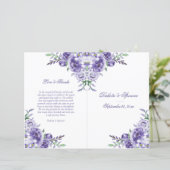 Paars Roos | Elegant Floral Ceremony-programma (Staand voorkant)