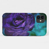 Paars Roos Elegant iPhone/iPad case (Achterkant (horizontaal))