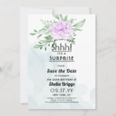 Paars Roos Eucalyptus 40e verjaardag Save The Date (Voorkant)