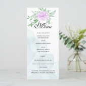 Paars Roos Eucalyptus Leaves Birthday Menu (Staand voorkant)