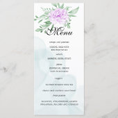 Paars Roos Eucalyptus Leaves Birthday Menu (Voorkant)