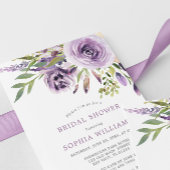 Paars Roos Floral Bridal Shower Kaart