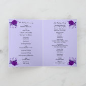 Paars Roos Floral Spiderweb Fall Wedding Programme Bedankkaart (Binnen)