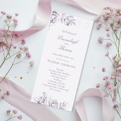  Paars Roos Glitter Confetti Wedding Programma