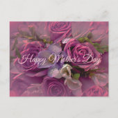 Paars Roos Moederdag Briefkaart (Voorkant)