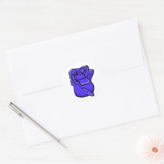Paars Roos Sticker (Envelop)
