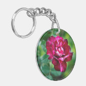 Paars Roos Tiger Sleutelhanger (Voorkant Links)