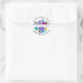 Paars Roze Blauw Floral Return Address Label (Tas)