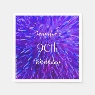 Paars roze blauw papier Napkins 90th Birthday Part Servetten