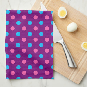 Paars Roze Blauwe Stippenpatroon Theedoek