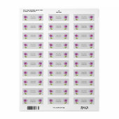 Paars Roze Bloem Retouradres Label (Full Sheet)