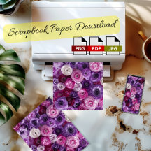 Paars Roze Bloemenschrootboekpapier Downloaden