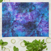 Paars roze bloempatroon digitale ontwerpkunst theedoek (Gevouwen)