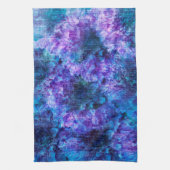 Paars roze bloempatroon digitale ontwerpkunst theedoek (Verticaal)