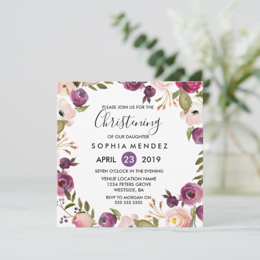 Paars Roze Botanische kerstmankreeften Kaart (Staand voorkant)