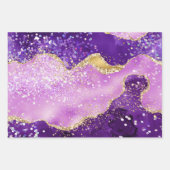 Paars & Roze en Faux Gold Glitter Inpakpapier Vel (Voorkant 2)