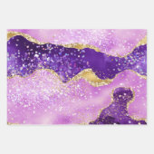 Paars & Roze en Faux Gold Glitter Inpakpapier Vel (Voorkant)