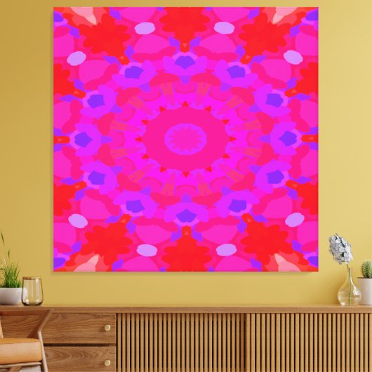 Paars, roze en Oranje Mandala Canvas Afdruk (Insitu (Woonkamer))