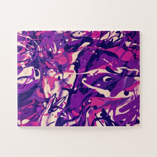 Paars, roze en wit patroon legpuzzel (Horizontaal)