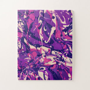 Paars, roze en wit patroon legpuzzel