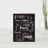 Paars roze, en zwarte Paris-thema uitnodigingen (Voorkant)
