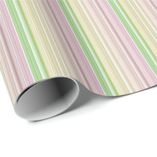 Paars Roze Geel Groen Strepen Cadeaupapier