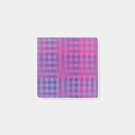 Paars Roze Geruite Patchwork Patroon Post-it® Notes (Voorkant)