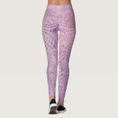 Paars roze Lila Grill Sparkly Sequin Diamond Leggings (Achterkant)