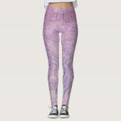 Paars roze Lila Grill Sparkly Sequin Diamond Leggings (Voorkant)