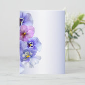 Paars Roze Lila Pansy Floral Rustic Kaart (Staand voorkant)