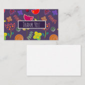 Paars roze moderne bloem notitiekaartje (Voorkant / Achterkant)