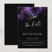 Paars & Roze Nevel Save the Date Kaart (Voorkant / Achterkant)