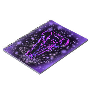 Paars roze Notitieboek olifant bij Sterrennacht