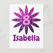 Paars Roze Ombre sparkles flower Eigen naam Briefkaart (Voorkant)