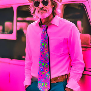 paars roze paisleypatroon stropdas