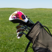 Paars roze rood nisplak monogram golfheadcover (Insitu)