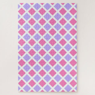 Paars Roze Ruitjes Diamant Patroon Legpuzzel