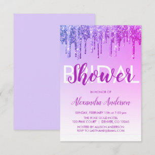 Paars roze Vrijgezellenfeest Kaart