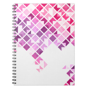 Paars, Roze & Wit Geometrisch Patroon Notitieboek