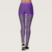 Paars roze zwart-wit-cirkels monogram leggings (Achterkant)