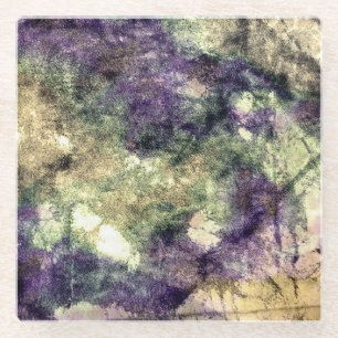 Paars roze zwarte kleurrijke abstracte grunge glazen onderzetter