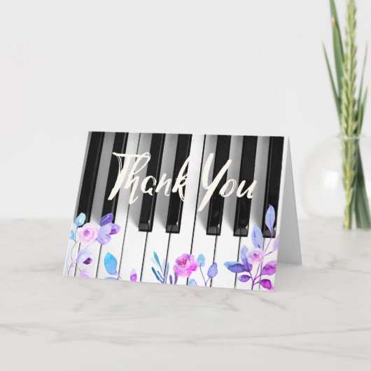 paars rozen dank u bedankkaart (Voorkant)