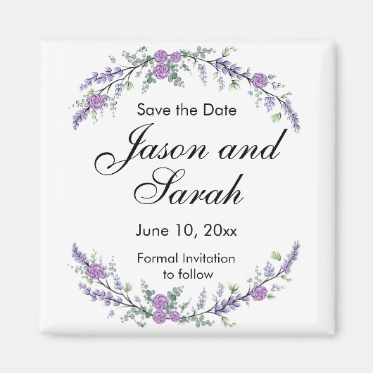 Paars rozen magnet magneet (Voorkant)