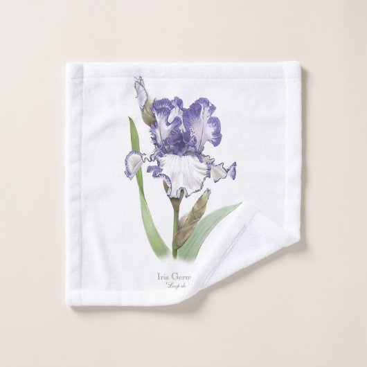 Paars Ruffled Iris Bad Handdoek (Wasdoekje)