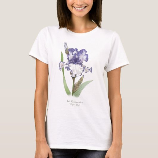 Paars Ruffled Iris T-shirt (Voorkant)