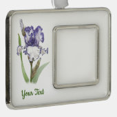 Paars Ruffled Iris Verzilverd Kader Ornament (Rechts)
