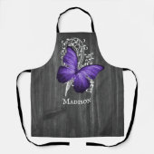 Paars Rustic Butterfly - Gepersonaliseerd Schort (Voorkant)
